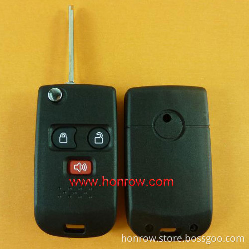 High quality Soft key 3 button flip remote key blank shell/ key case/key cover for Ford